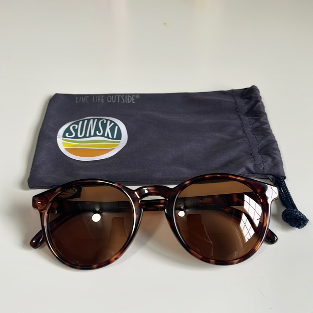 Sunski round frame brown lens light brown/ dark brown tortoise colored frames
